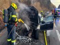 Fahrzeugbrand auf der B126 breitet sich auf Wald aus