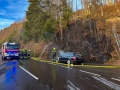 Fahrzeugbrand auf der B126 breitet sich auf Wald aus